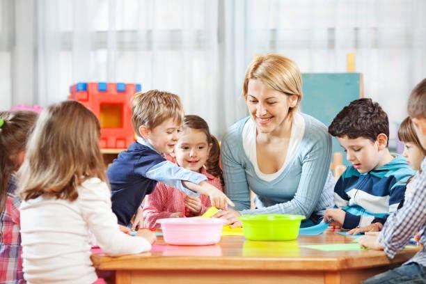 Nanny caring for a toddler
